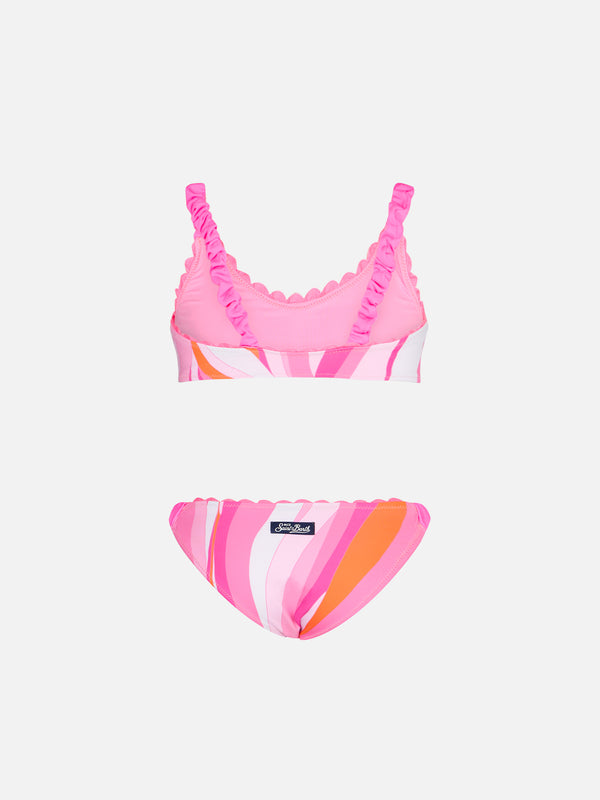 Mädchen-Bralette mit Wellenprint