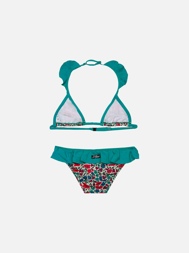 Bikini da bambina a triangolo | Realizzato con tessuto Liberty