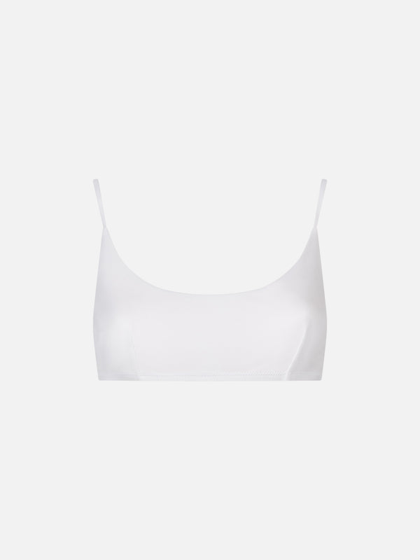 Weißer Bralette-Badeanzug für Damen