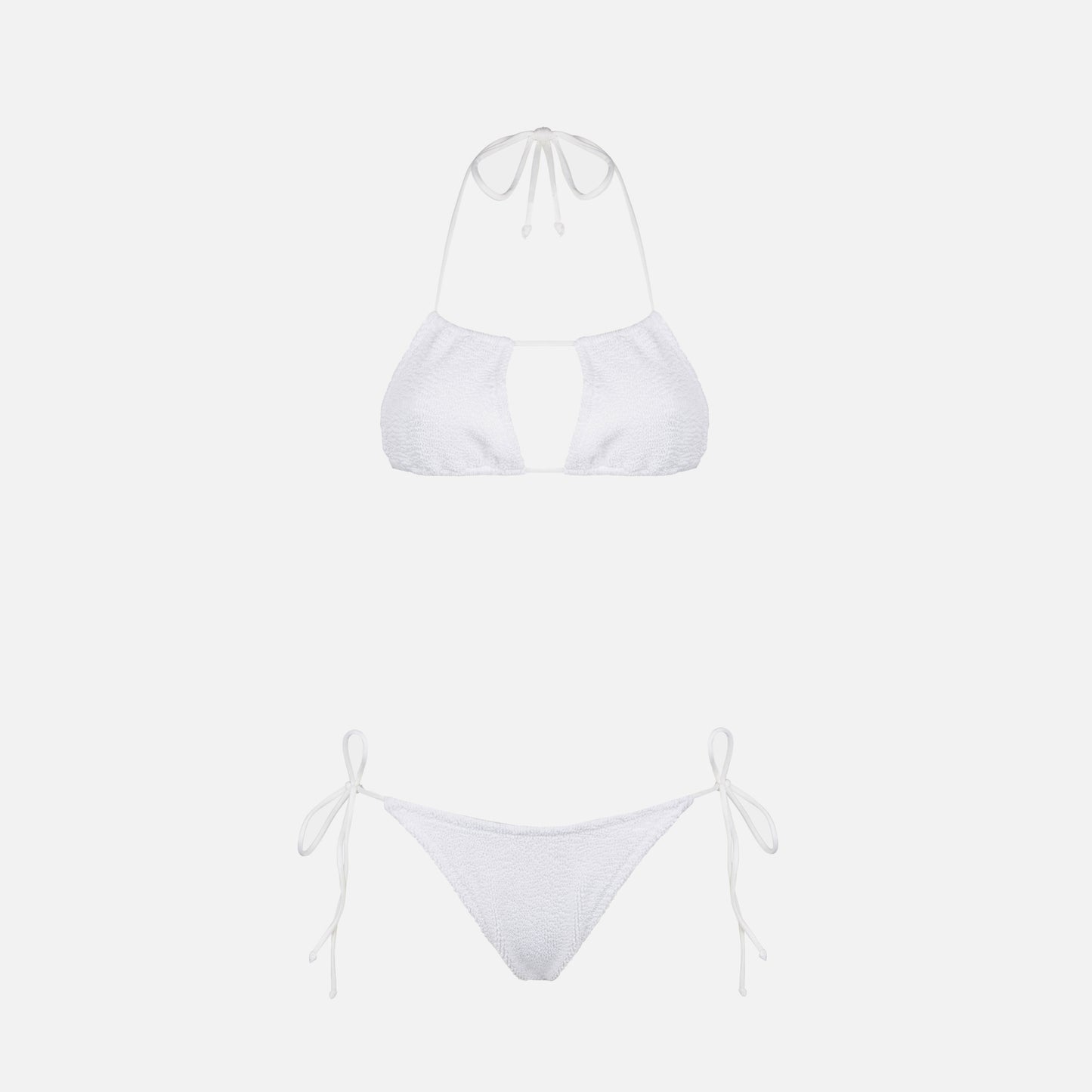 Bikini da donna a fascia bianco crinkle