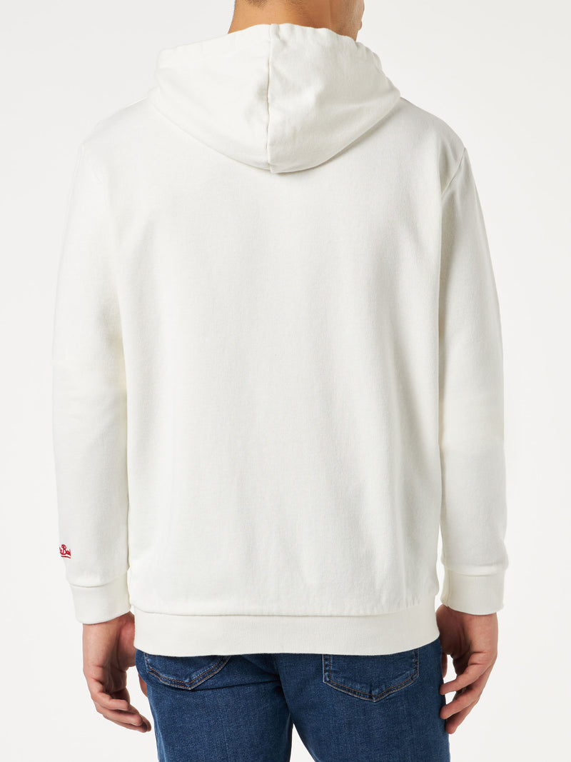 Herren-Sweatshirt aus Baumwolle mit Aufnäher und Stickerei