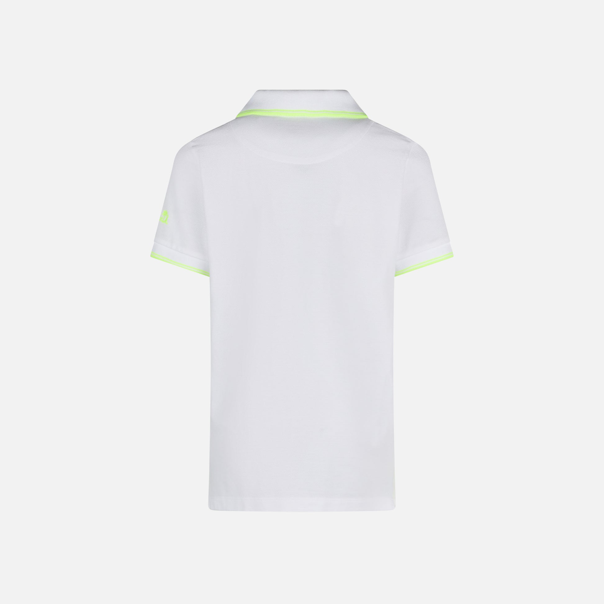 Boy white piquet polo with yellow fluo St. Barth logo - MC2 Saint Barth