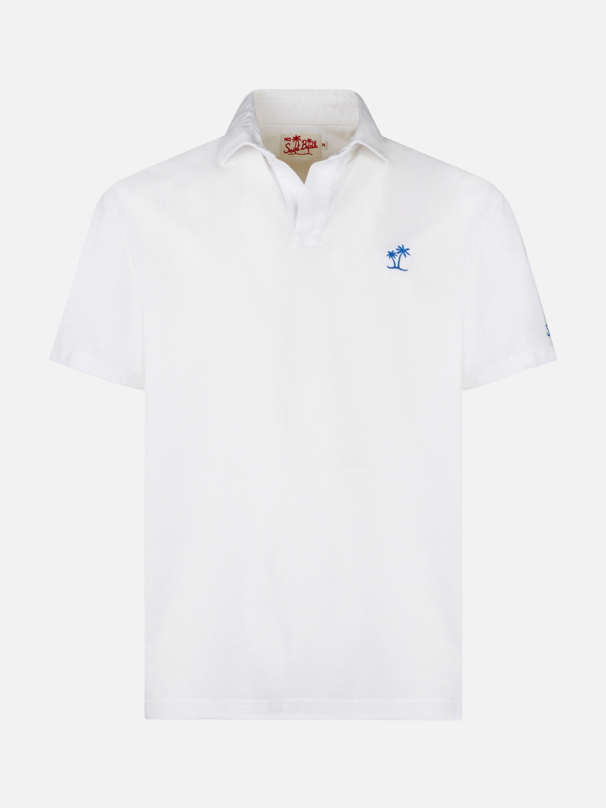 White cotton jersey man polo - MC2 Saint Barth