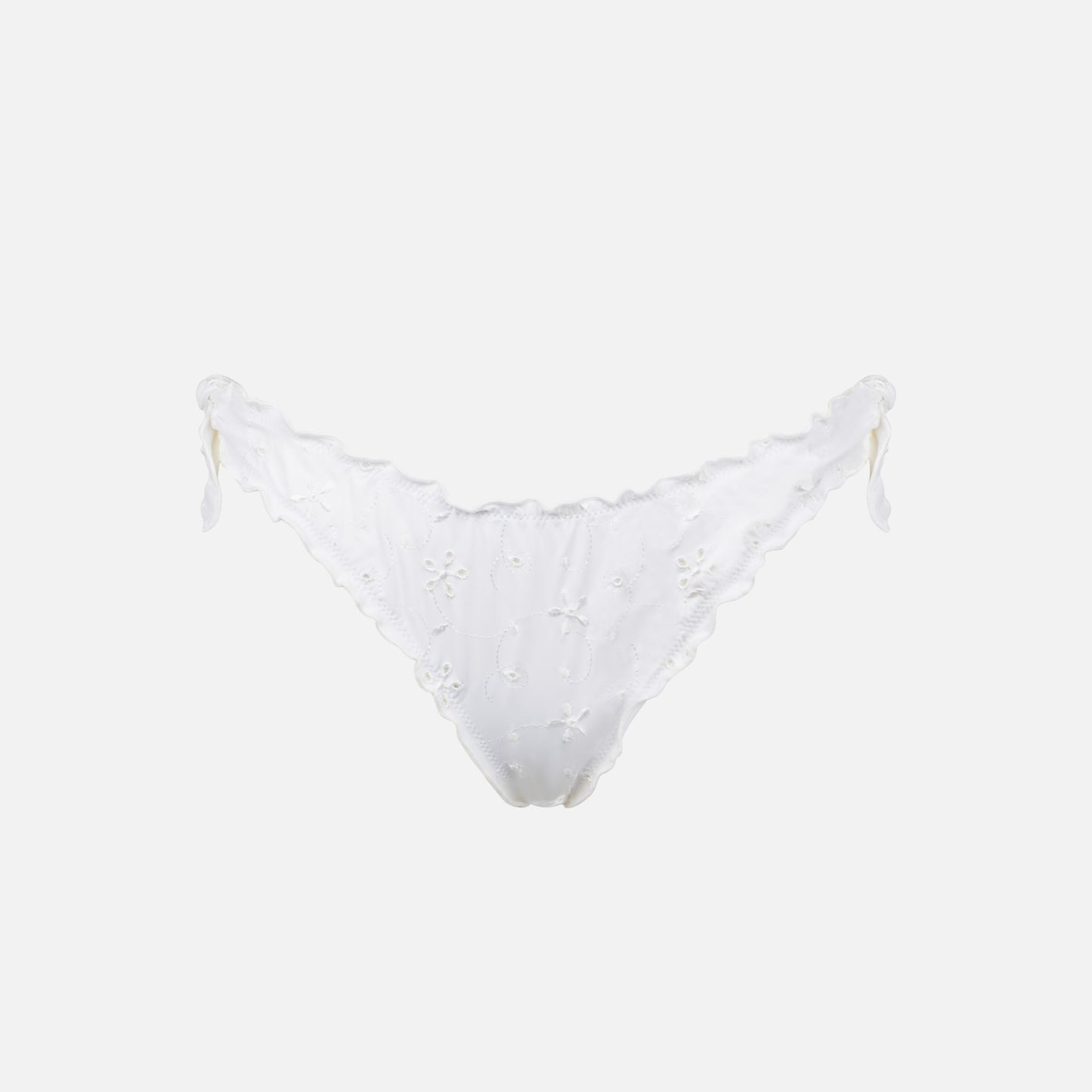 Weiße Sangallo-Badehose für Damen