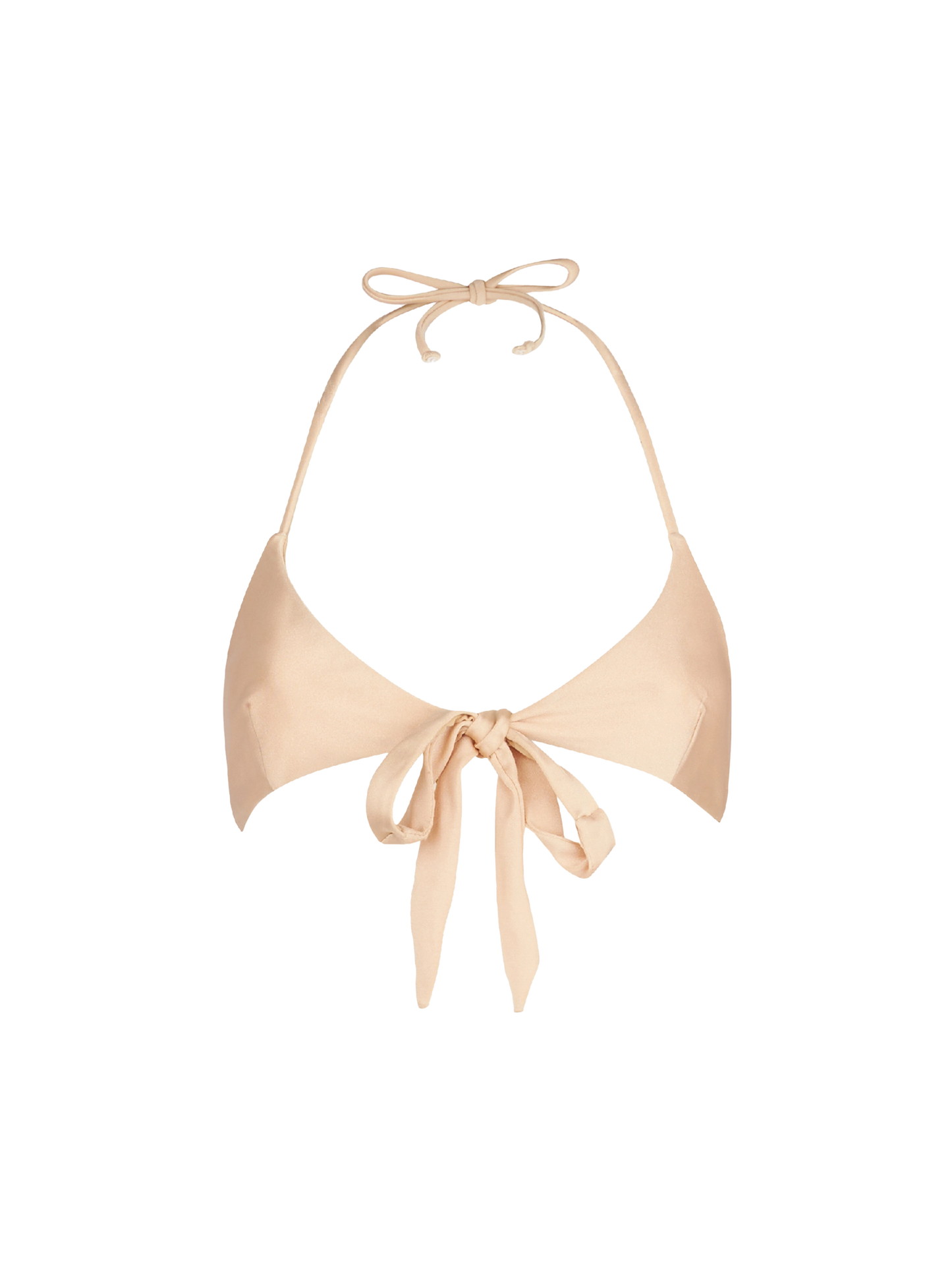 Damen-Triangel-Top in Wickeloptik in glänzendem Beige