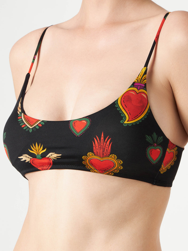 Sacred hearts print bralette