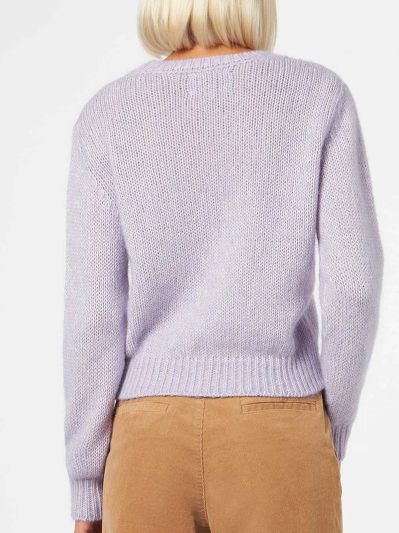 Woman lilac cashmere blend soft sweater New Queen