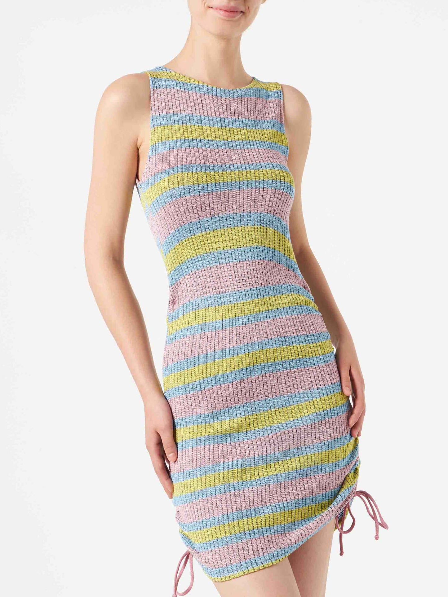 Ribbed sheath dress Jori with drawstring - MC2 Saint Barth