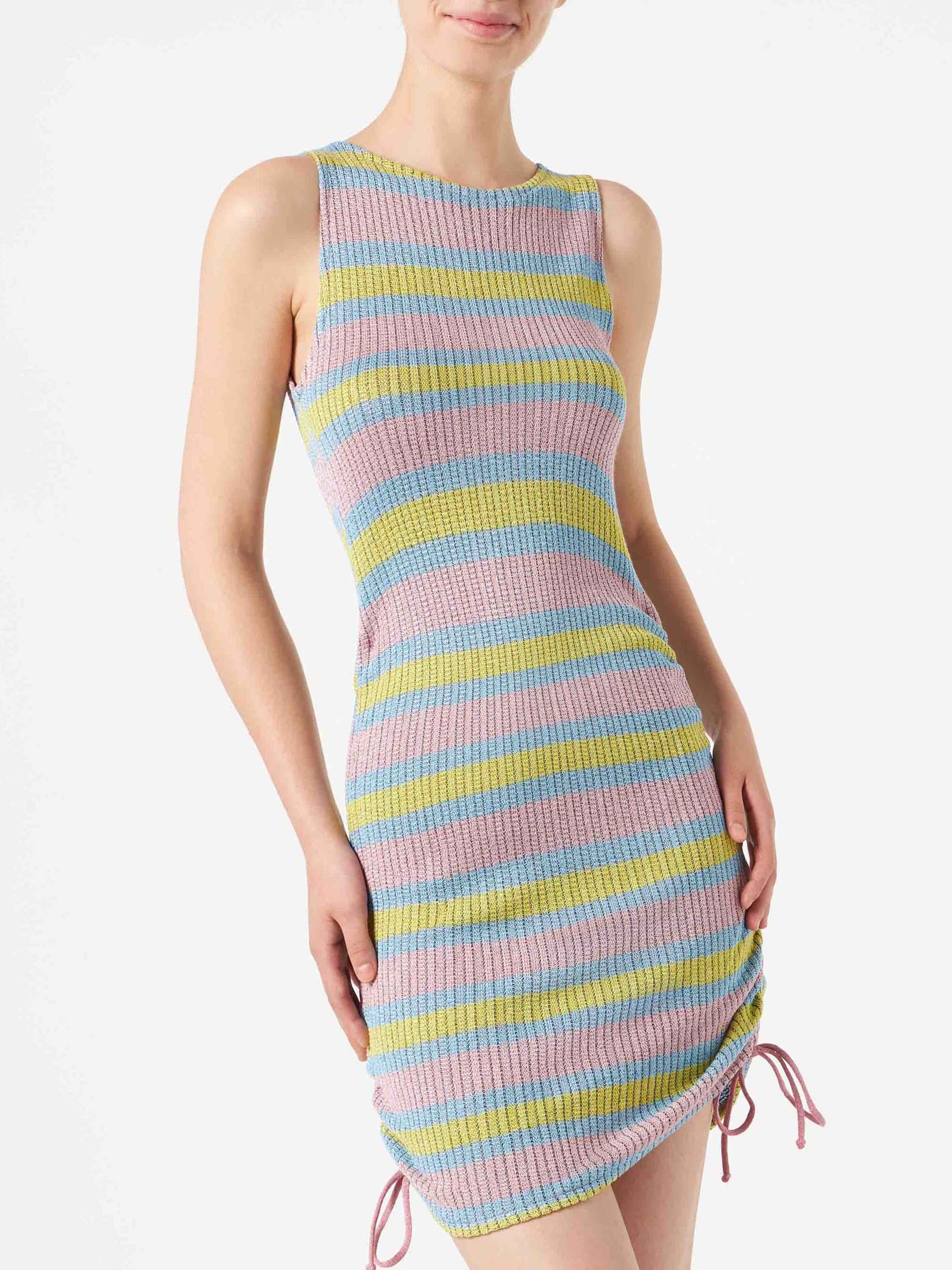 Ribbed sheath dress Jori with drawstring - MC2 Saint Barth