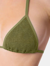 Costume da bagno da donna a triangolo crinkle verde bosco