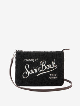 Borsa a tracolla Parisienne in sherpa nera