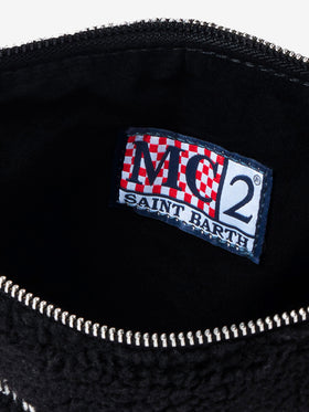 Borsa a tracolla Parisienne in sherpa nera