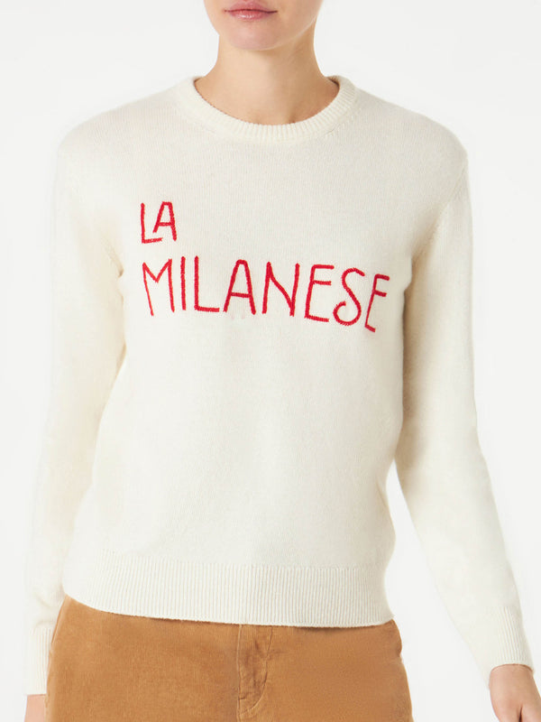 Maglia da donna con ricamo La Milanese | Michela Proietti Co-Lab