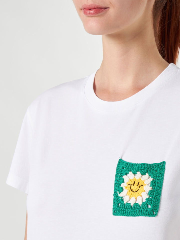Woman cotton t-shirt with pocket - MC2 Saint Barth