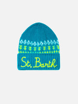 Woman ultra soft beanie with nordic jacquard