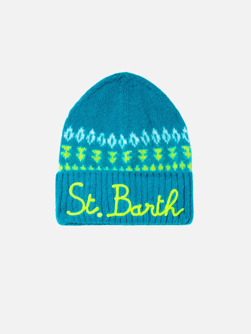 Woman ultra soft beanie with nordic jacquard