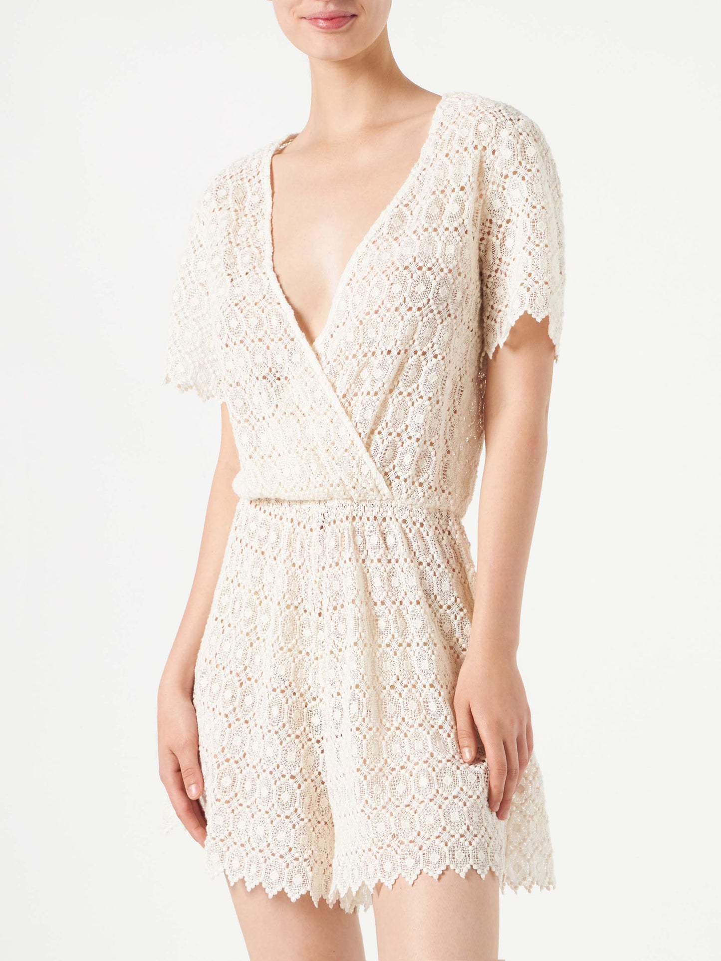 Off white lace short jumpsuit - MC2 Saint Barth