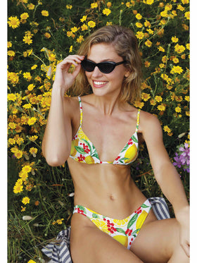Damen-Triangel-Bikini mit Zitronenprint