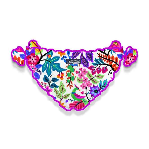 Girl swim briefs with flowers print