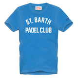 Man cotton vintage treatment t-shirt with St. Barth Padel Club print