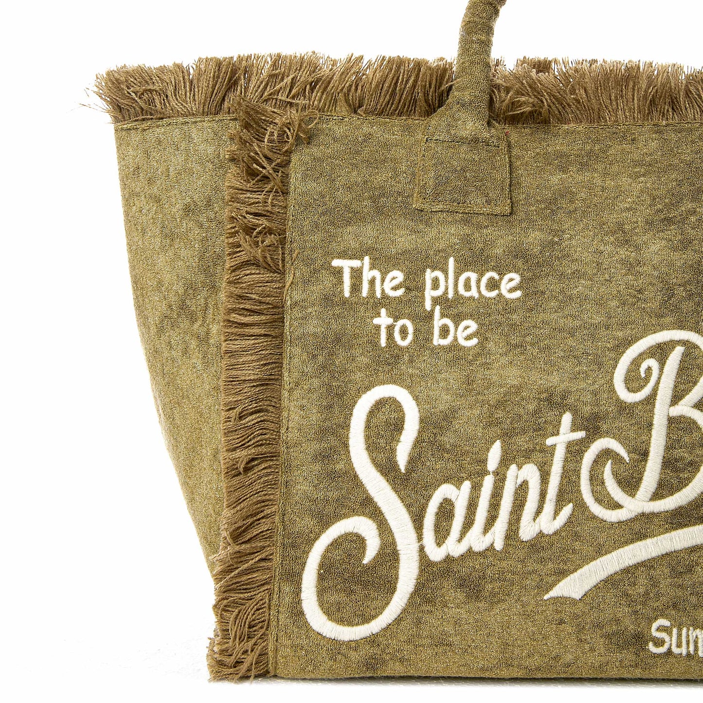 Vanity Umhängetasche aus Frottee in Militärgrün