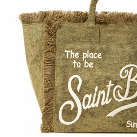 Vanity Umhängetasche aus Frottee in Militärgrün