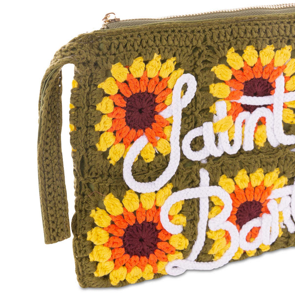 Parisienne-Häkelclutch mit Sonnenblumenstickerei