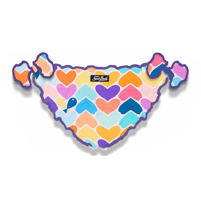 Girl swim briefs with heart print