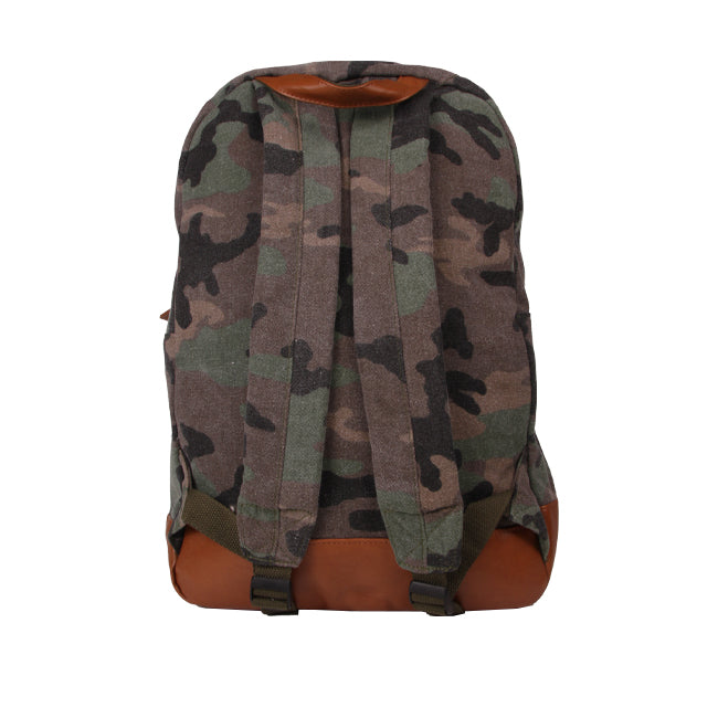 Zaino in canvas mimetico verde militare