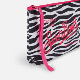 Aline scuba pochette with zebra print