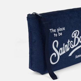 Aline navy blue terry pochette