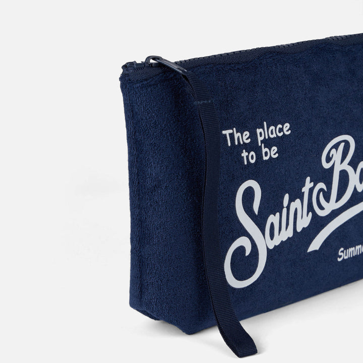 Aline navy blue terry pochette