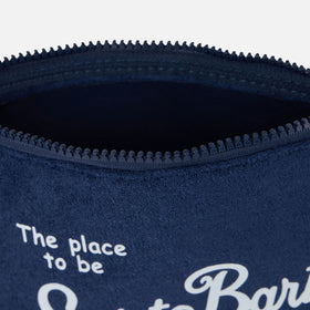 Aline navy blue terry pochette