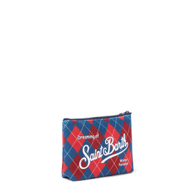 Aline wooly pochette with argyle print
