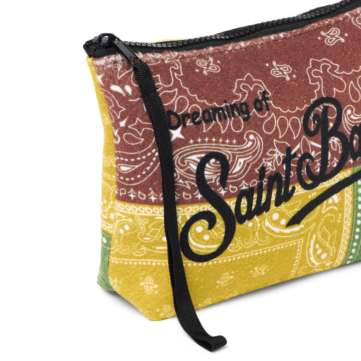 Pochette Aline in lana con stampa bandana