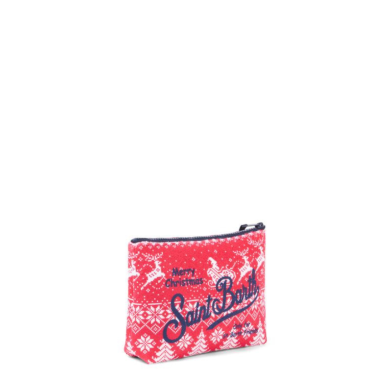 Aline Wollpochette mit Weihnachtsmann-Print