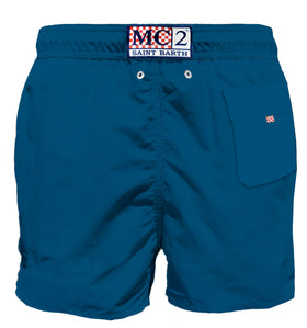 Blue man swim shorts with pocket