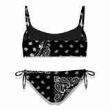 Bikini da bambina a bralette con stampa bandana