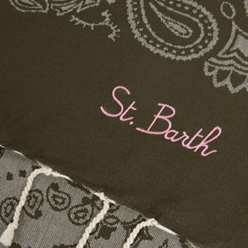 Fouta in morbido jacquard con bordo a onde