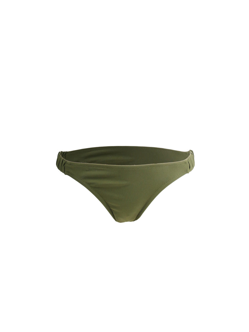 Woman military green swim briefs