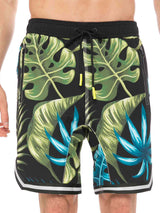 Badeshorts mit tropischem Print im Surf-Stil