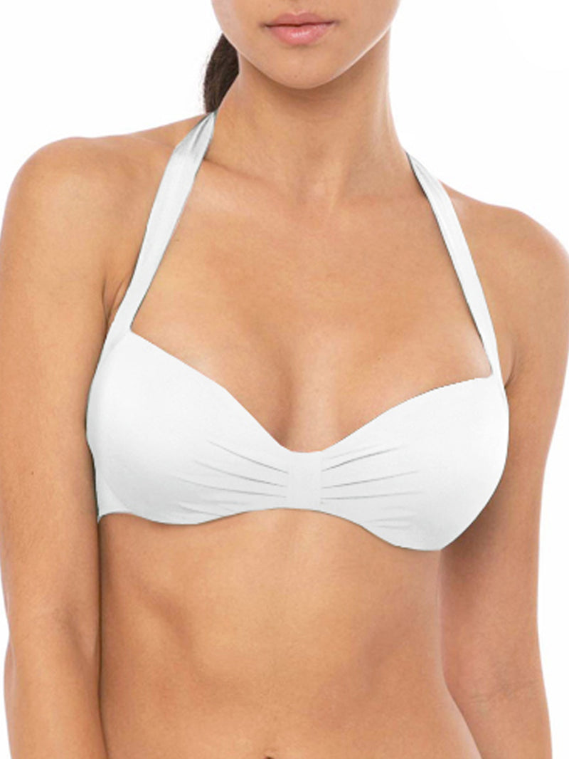 Bikini a bralette da donna bianco