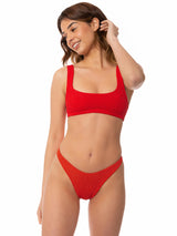 Costume da bagno donna top bralette rosso crinkle