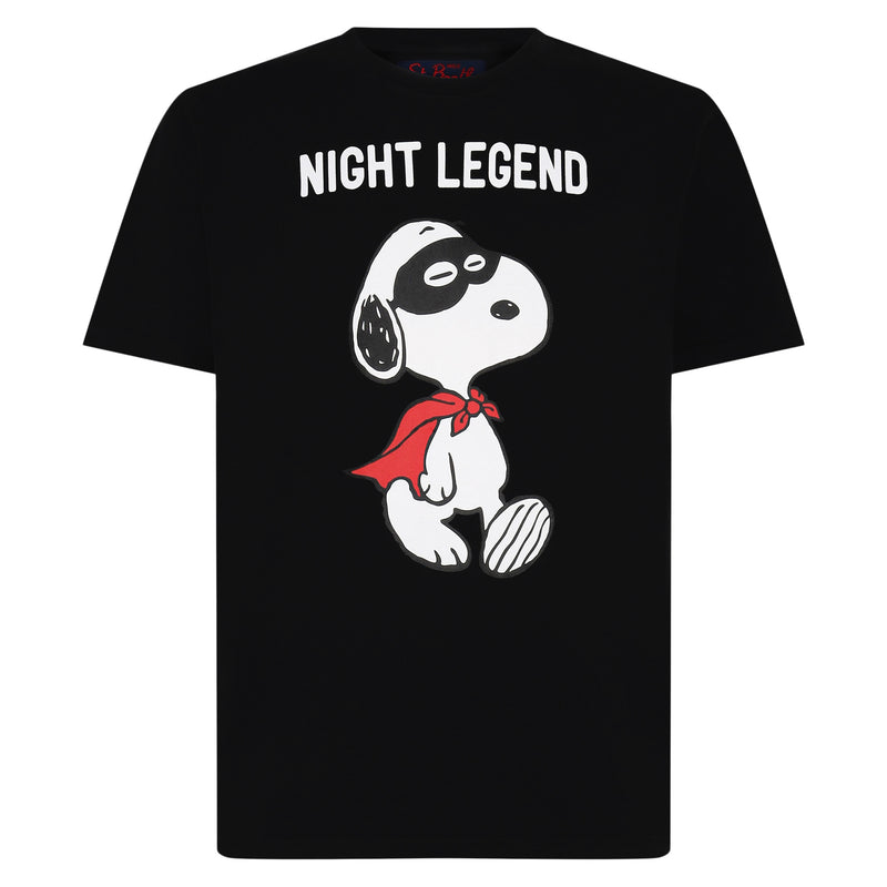 T-shirt da uomo in cotone con stampa Snoopy night legend | SNOOPY - EDIZIONE SPECIALE PEANUTS™