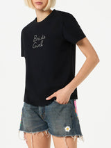 T-shirt da donna in cotone con ricamo strass Bride Girl