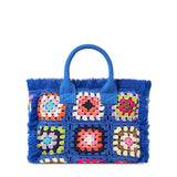 Colette blaue Häkelhandtasche