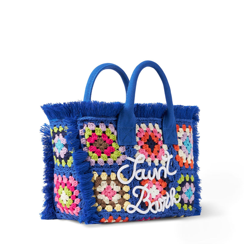 Colette blaue Häkelhandtasche