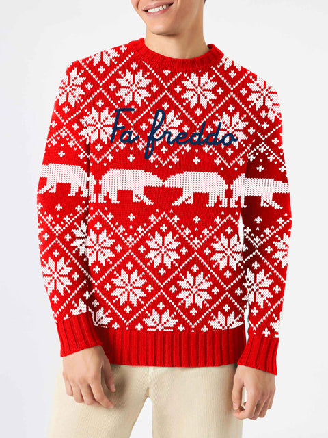 Man crewneck sweater with Fa freddo lettering - MC2 Saint Barth