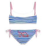 Bikini da bambina a bralette con ricamo Bonjour St. Barth