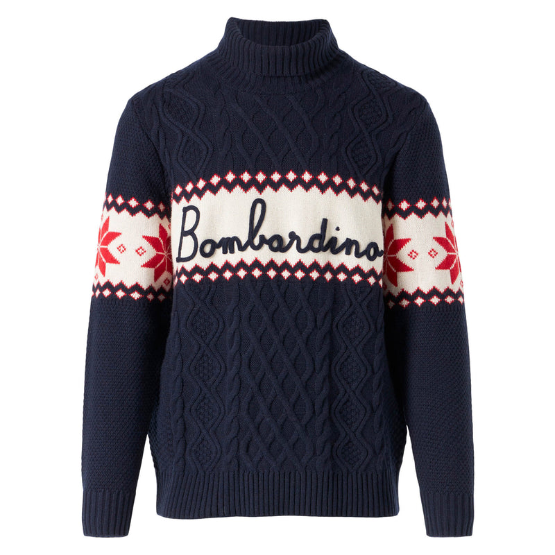 Half-turtleneck sweater with Bombardino lettering